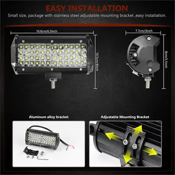 

Off-road Light Bar Truck ATV Boat 1pc 7-inch With Mounting Bracket Spot