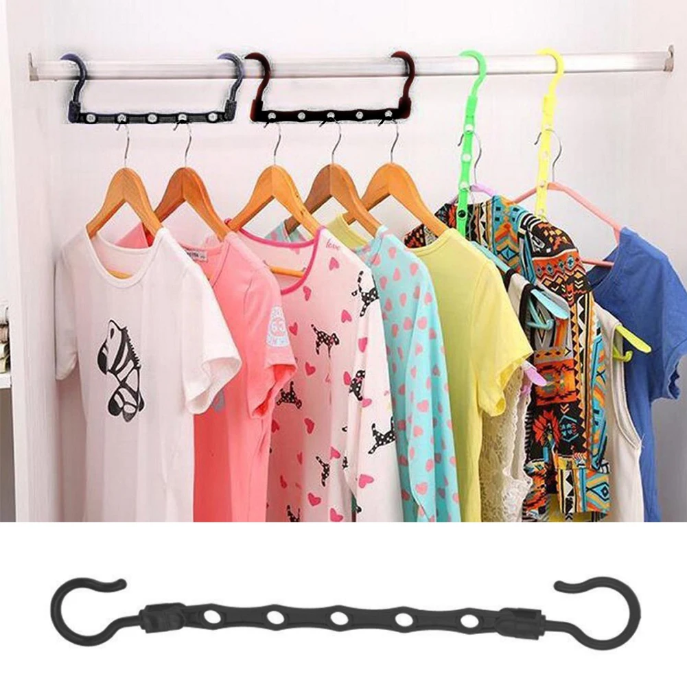 10 Pcs Windproof Fivehole Hanger Multifunction Plastic Clothes