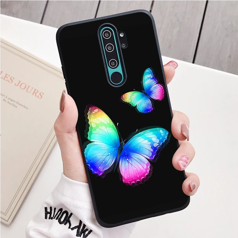 xiaomi leather case charging butterfly black Silicone Phone Case For Redmi note 8 7 Pro S 8T for redmi 9 7A Cover xiaomi leather case charging