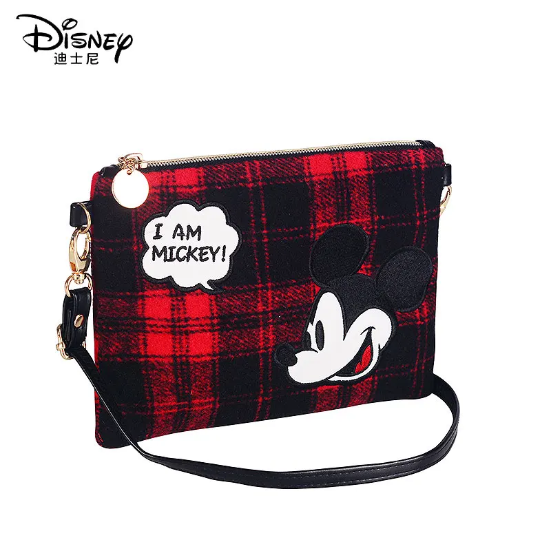 

Disney Mickey Women Bag British Style Messenger Bag Wild Cute Phone Bag New Shoulder Bag Girl Crossbody Bag Scottish Plaid Style