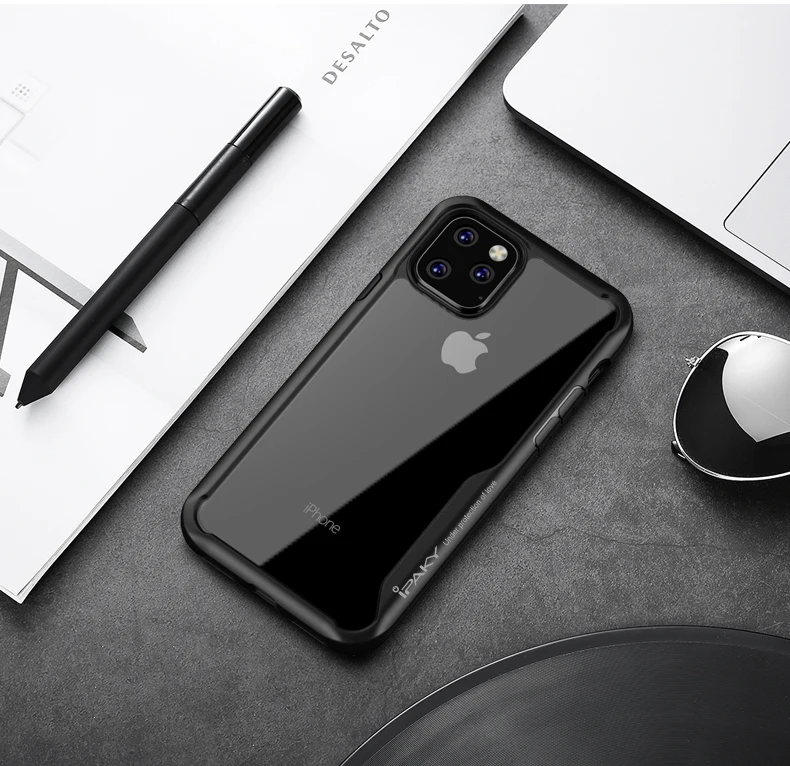 Чехол для iphone 11 IPAKY противоударный чехол Роскошный прозрачный силикон ТПЭ+ Чехлы для телефона для apple iphone 11 pro максимальный чехол