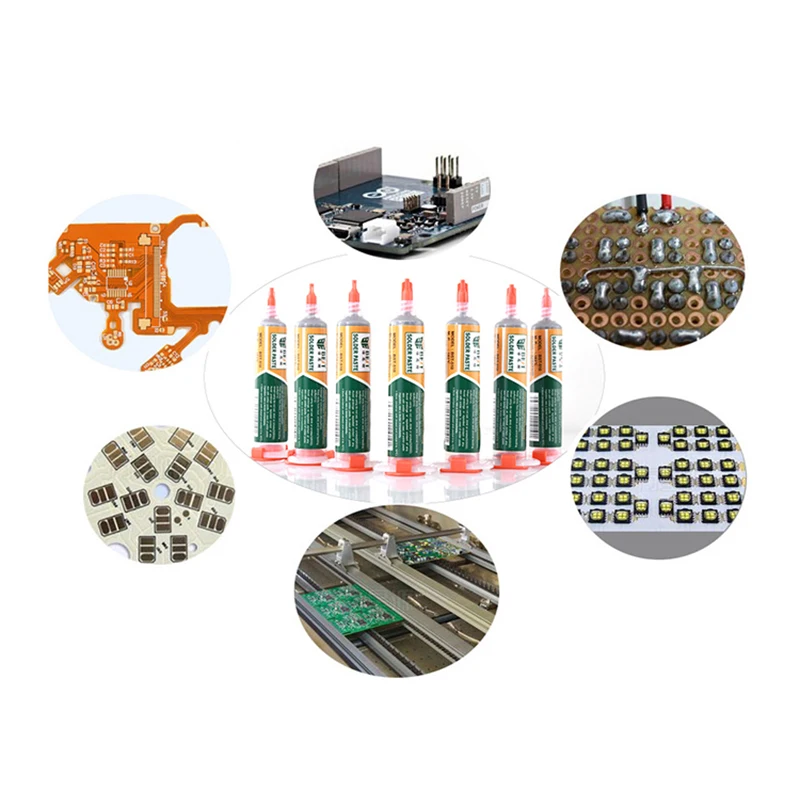 10cc Tin Solder Paste Sn63/Pb37 Syringe Liquid Welding Flux Melting Point 183℃ PCB Repair Stencil Soldering Paste Welding Tools flux paste