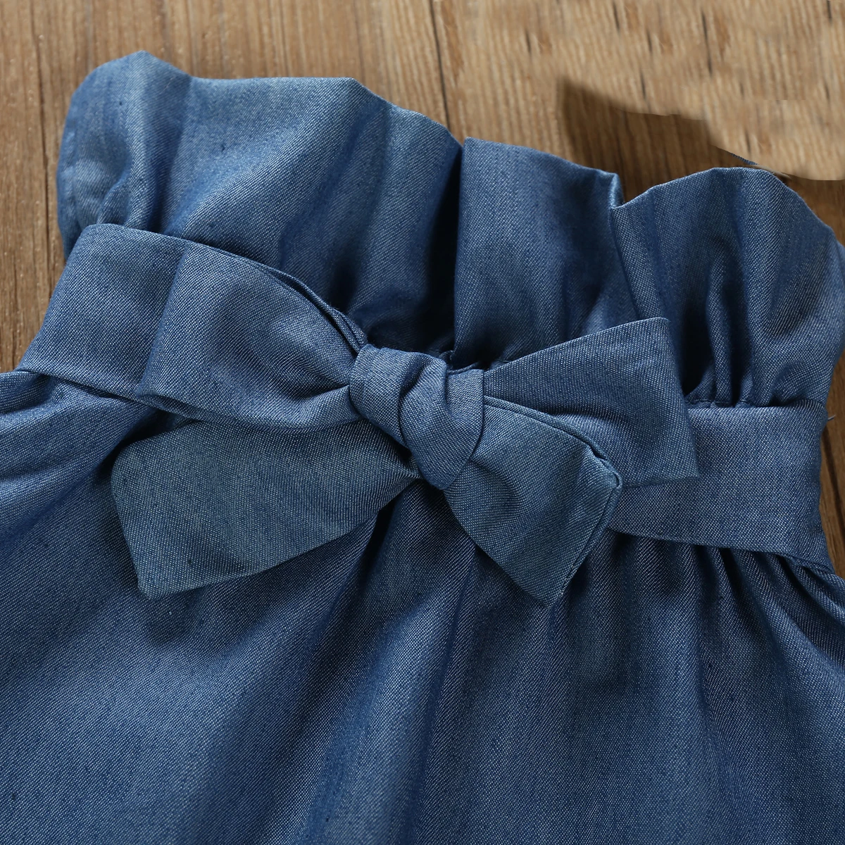 Комплект одежды из 2 предметов для новорожденных девочек; модный однотонный комбинезон с длинными рукавами; боди; джинсовые штаны; одежда для маленьких девочек