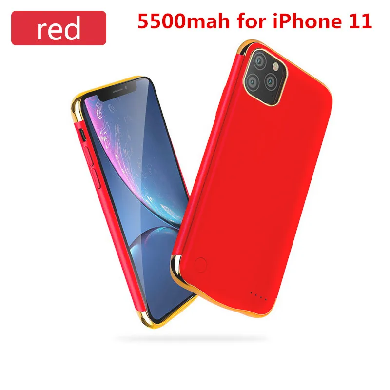 5500/6000 мАч чехол для зарядного устройства для iPhone 11/iPhone 11 Pro/iPhone 11 Pro Max Внешний Аккумулятор Чехол для аккумулятора - Цвет: For iPhone 11