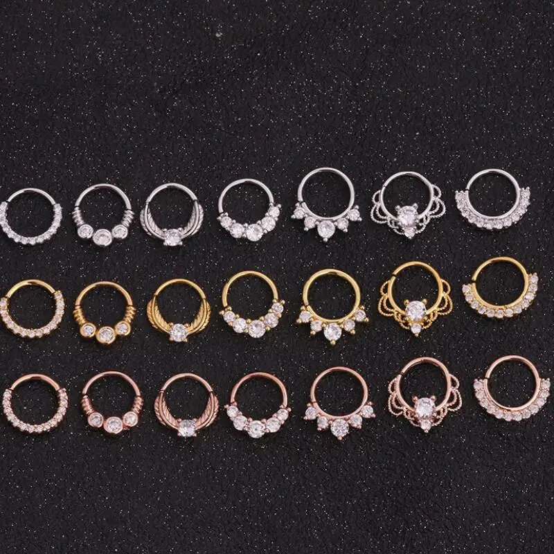 Piercing Jewelry Body Piercing Jewelry Body Jewelry 1pc Gold/Rose Silver Color nose inserts round nose septum ear bone screws Stainless Steel