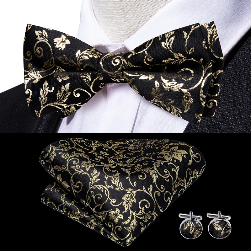 LH 519 Floral 100% Silk Jacquard Woven Men's Butterfly Bow