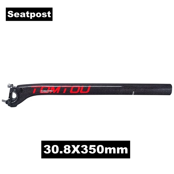 Seatpost 30.8X350mm TOMTOU углеродного волокна руль для велосипеда сиденье офсетный 20 мм для Грипсы для шоссейного велосипеда бар Запчасти глянцевый красный-TS4T26 - Цвет: Seatpost 30.8X350mm