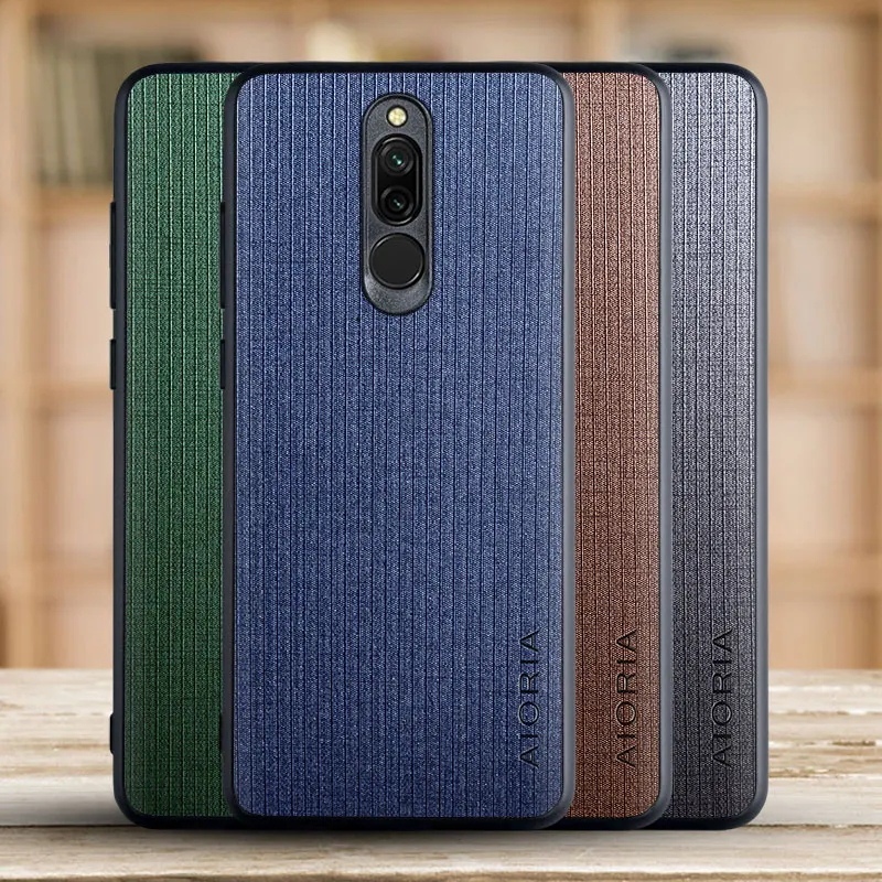 Чехол с тканевой текстурой для Xiaomi Redmi 8 8A мягкий чехол-накладка крестообразным