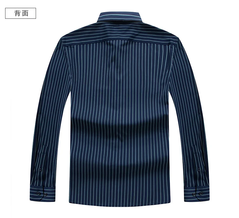 Плюс 8XL 6XL 5XL Мужская Повседневная рубашка Slim Fit Мужская Повседневная полосатая рубашка с длинным рукавом официальные сорочки мужская