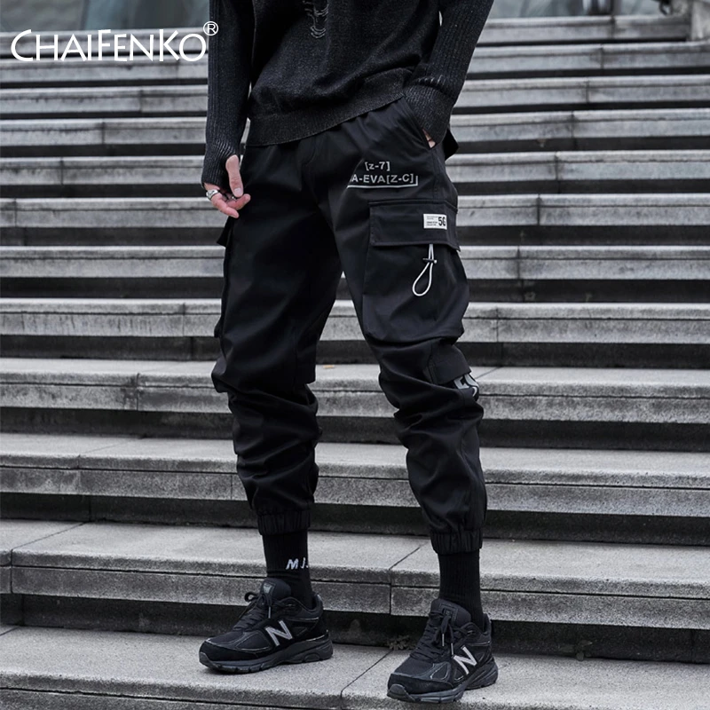 CHAIFENKO Hip Hop Cargo Pants Men Fashion Harajuku Harem Pant Black Streetwear Joggers Sweatpant Multi-Pocket Casual Mens Pants mens cargo trousers