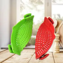 Фильтр для воды, горшок, боковой дуршлаг, Силиконовый Эластичный дуршлаг для фруктов, бытовая кухонная посуда для больших и маленьких размеров
