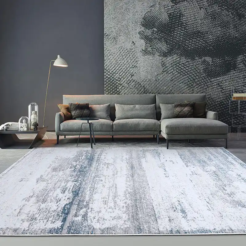 Alfombras de colección gris para sala de estar, alfombra nórdica gruesa
