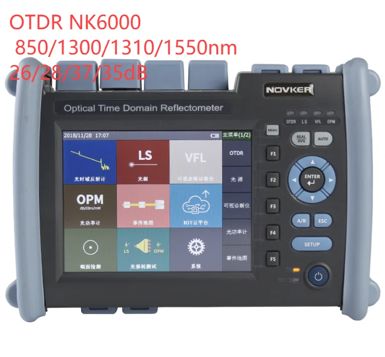 

OTDR NK6000 850/1300/1310/1550nm 26/28/37/35dB Optic Fiber MM 80KM And SM&MM Tester With OPM VFL Light Source Event Map OLT
