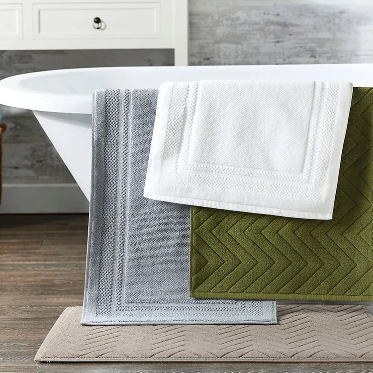 

High Quality Bath Mat Quick Absorbent Bathroom Cotton Towel Mat 75x45cm Two Styles of Towel Mats