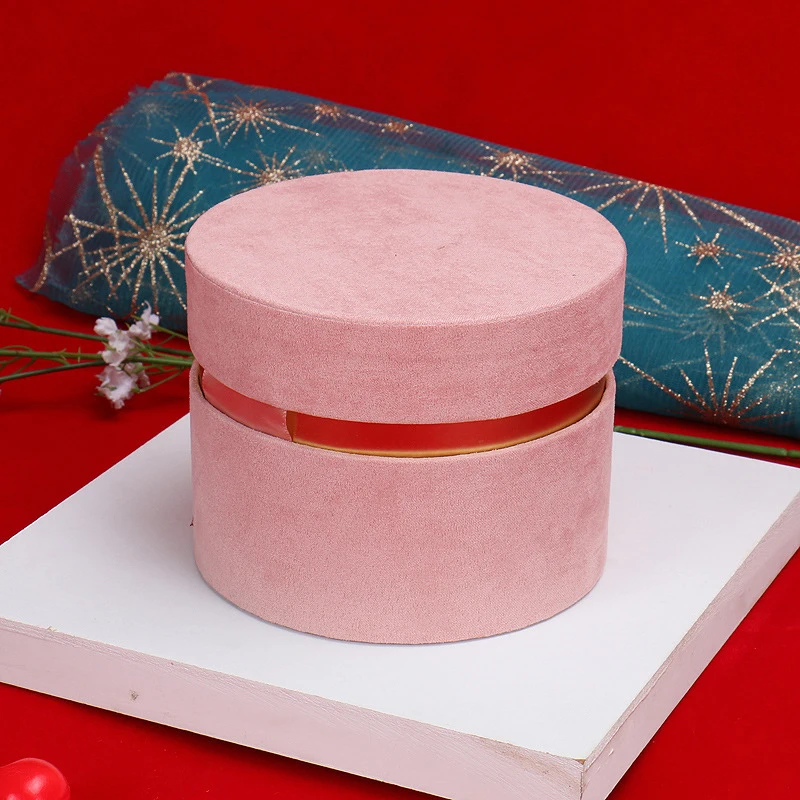 pink Круглый фланелет элегантный свадебный подарок день рождения коробка держатель сахарный чай подарок украшение посылка дисплей коробки - Цвет: pink