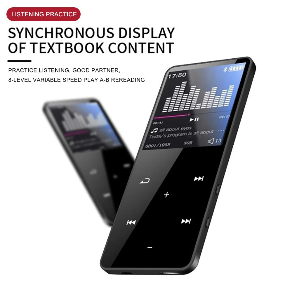 Reproductor de música MP3 con Bluetooth y pantalla táctil, Walkman portátil HiFi con Radio /FM/grabación, 16GB, nueva versión
