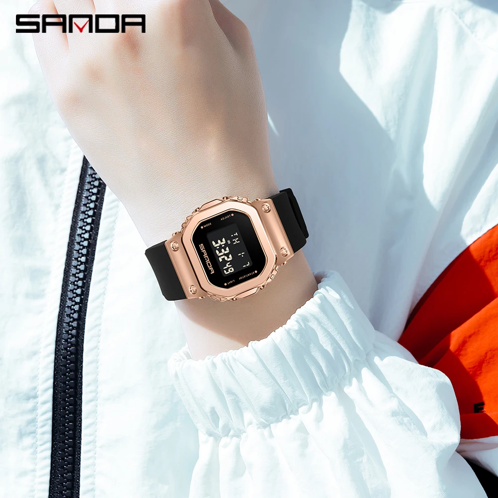 New Sanda Men's Digital Luminous Watch Small Square Wristwatch 