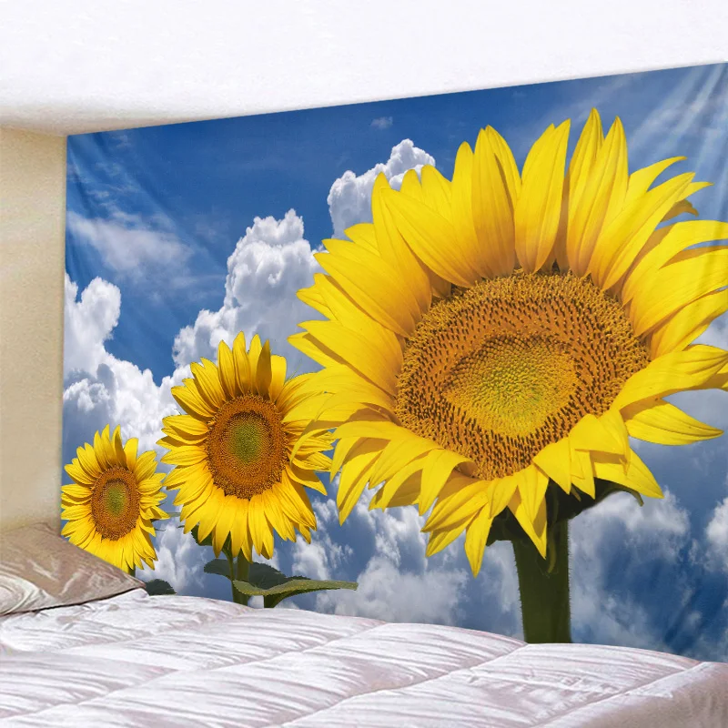 

Sunflower tapestry natural landscape wall hanging hippie bohemian home decoration bedspread beach mat room wall decoration