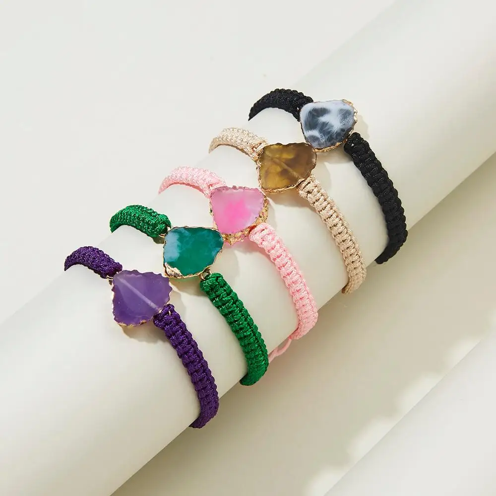 Веерообразная ФОРМА натуральный каменный друзовый браслеты с брелоками для