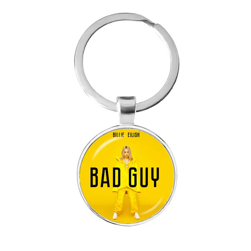 Не Улыбайтесь на меня брелок Billie Eilish BAD GUY популярные хип-хоп певицы модные брелоки для фанатов подарок