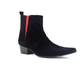 

Men's Brown Leather Red Wolf Claw Print Casual Chelsea Boots Zapatos De Hombre Botas Hombre Blancas TV192