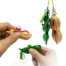 Edamame Vent – petits jouets décompression créative, pincement de cacahuètes, musique, pression illimitée, pendentif en forme de poire, nouveauté 2021