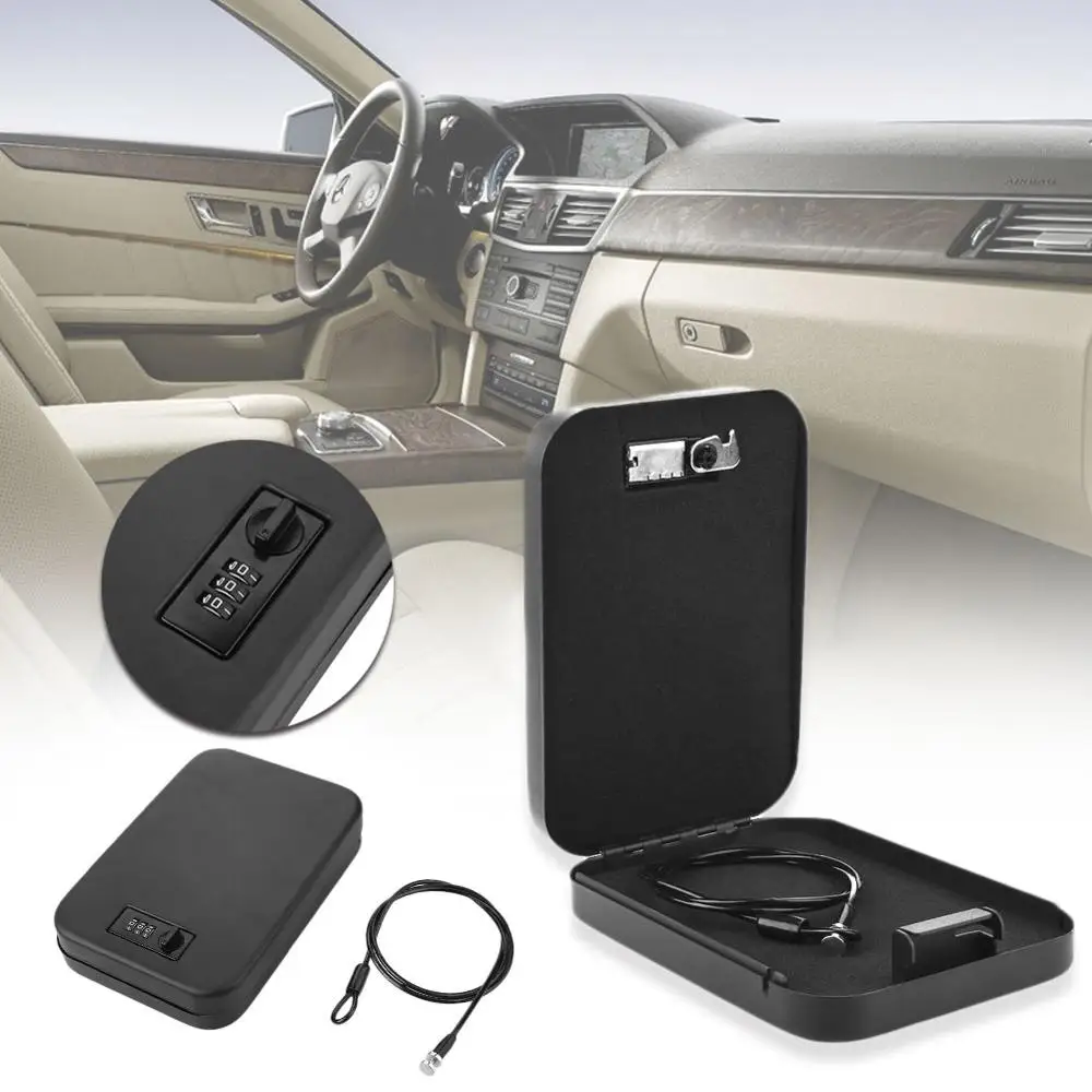  Portable Password Safes Car Safe Box Valuables Money Jewelry Storage Box Security Strongbox 1mm Col