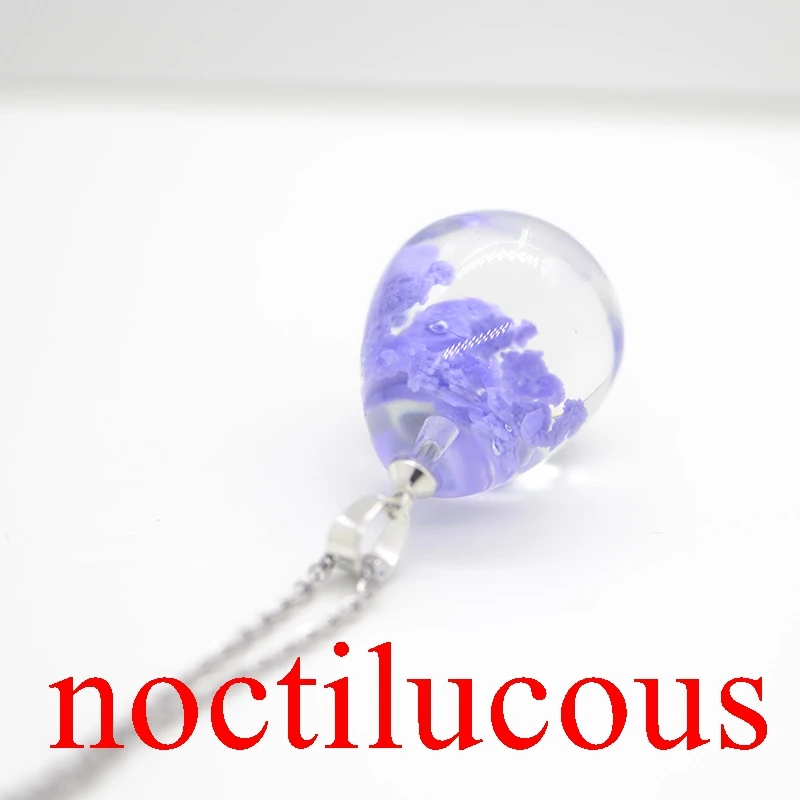 noctilucous 22 Градиент голубое небо и белые облака, прозрачный кристалл смолы кулон, дамы и творческие ювелирные ожерелья ручной работы XL-36 - Окраска металла: noctilucous 22