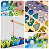Kids Montessori Math Toys For Toddlers Educational Wooden Puzzle Fishing Toys Count Number Shape Matching Sorter Games Board Toy 5