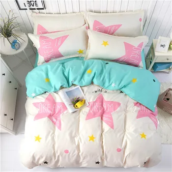 

Bedding set Skin-friendly cotton 4pcs/set Twin Full Queen King size Reactive Printing duvet cover set Children's bed set