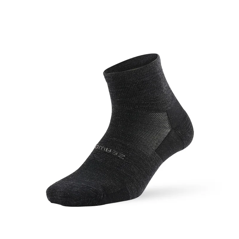 3 пары спортивных носков для бега, ZEALWOOD унисекс мериносовая шерсть Анти-блистер Подушка походные носки - Цвет: 3 pair black