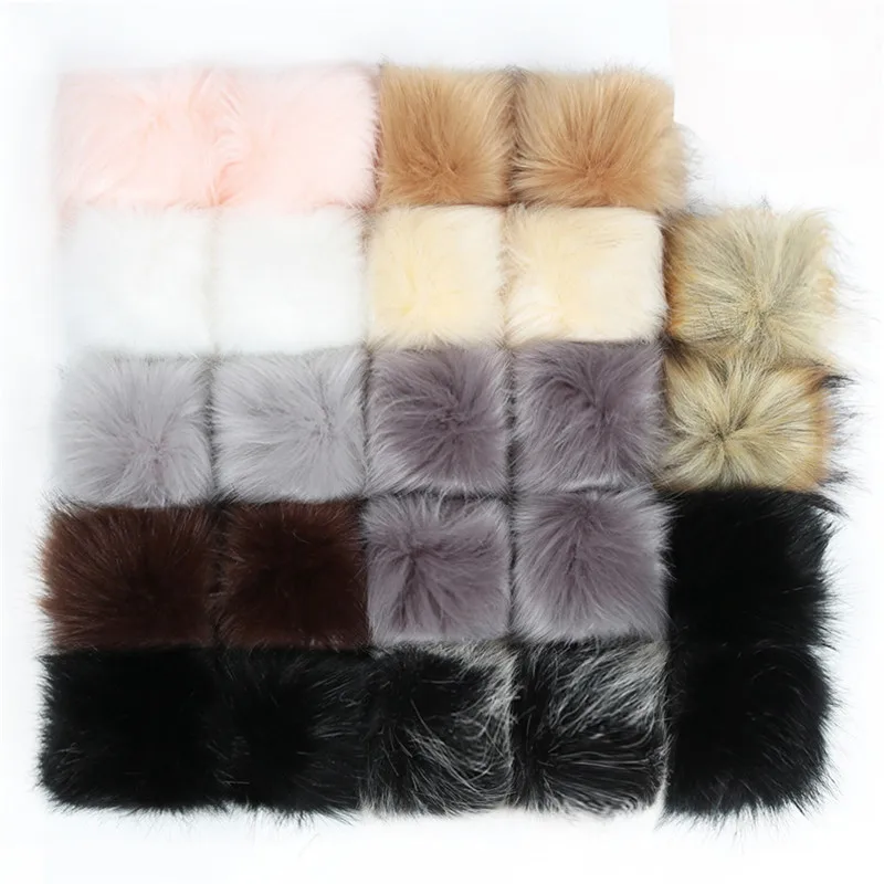 Sewing Threads 24pcs 8/10cm Coloful False Hairball Hat Ball Fur Pompom Fake Fox Fur Shoes Ball Pom Pom DIY Handmade Hat Clothing Accessories Adhesive Fastener Tape