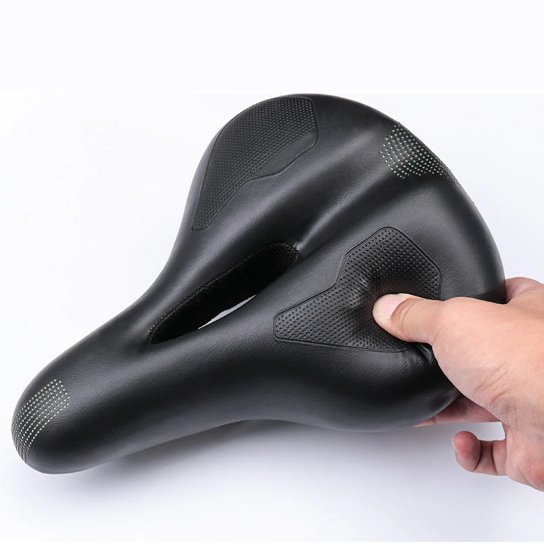 Seat Cushion Ergonomic Cycling Universal PVC Leather Road Bicycle Saddle Comfortable Accessories Hollowed Out Soft Non Slip
