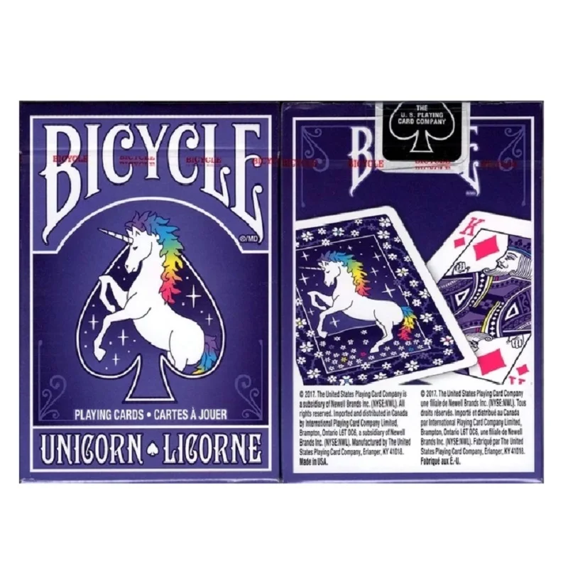 2 палубные велосипедные игральные карты с единорогом Размер покера USPCC на заказ Ограниченная серия магические карточные игры фокусы реквизит для мага - Цвет: Unicorn