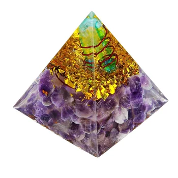 

Crystal Amethyst Energy Circle Healing Crystal Reiki Pyramid Chakras Natural Stone Orgone Orgonite Pyramids Fengshui Home Decor