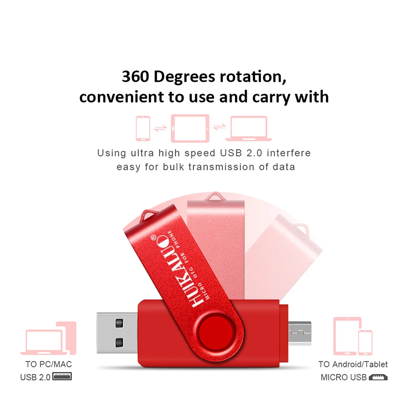 Вращающийся на 360 ° OTG USB флеш накопитель cle 64G 2 0 для смартфонов 4g 8g 16g 32g 128g micro usb
