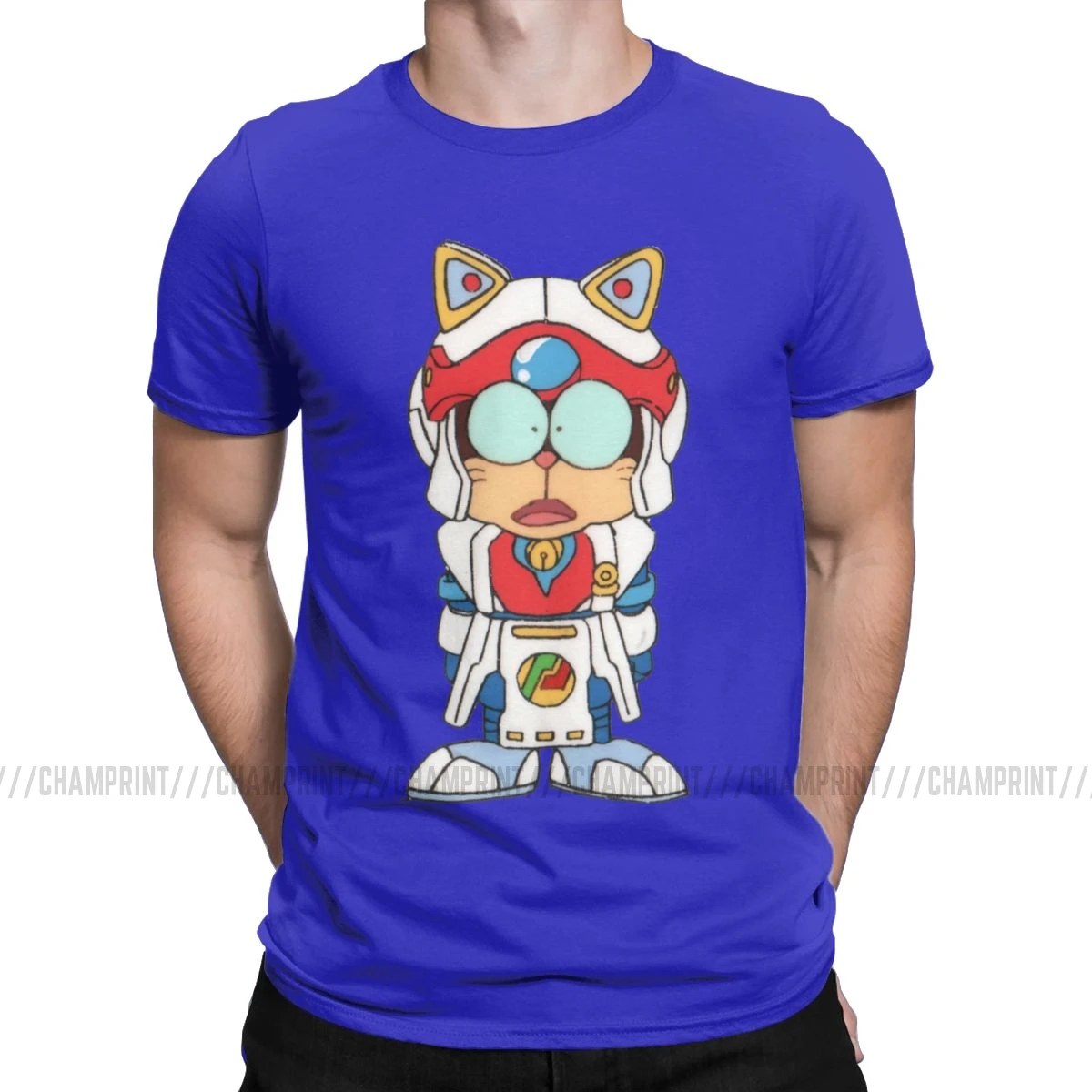 Samurai Pizza Cats Speedy Cerviche мужские футболки с рисунком кошки 90s японское Ретро аниме футболки с коротким рукавом хлопковые размера плюс - Цвет: Синий