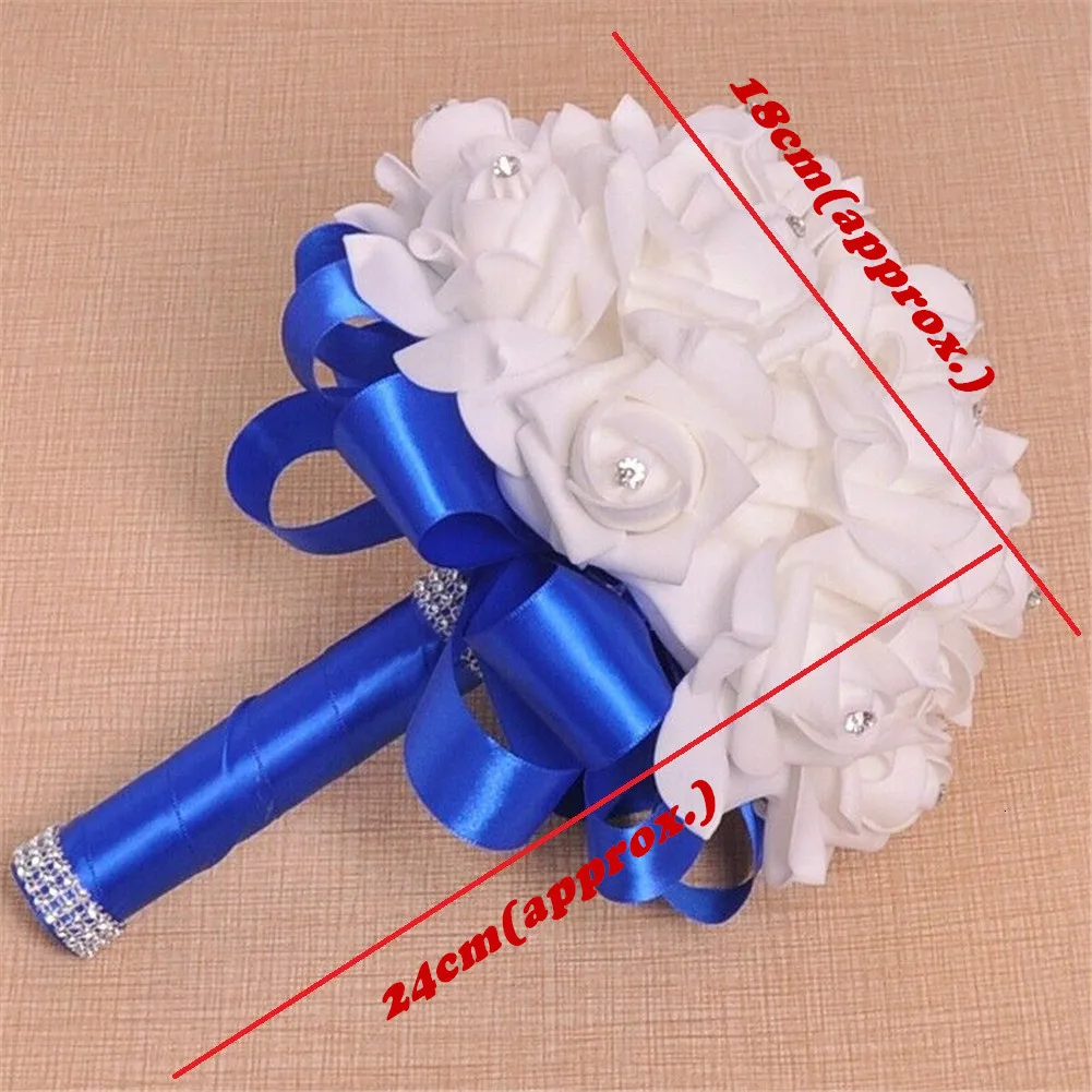 1pc Multi Color Bridal Bouquet Rose Foam Crystal Diamante Wedding Handmade Bridesmaid Flower Wedding Wreaths