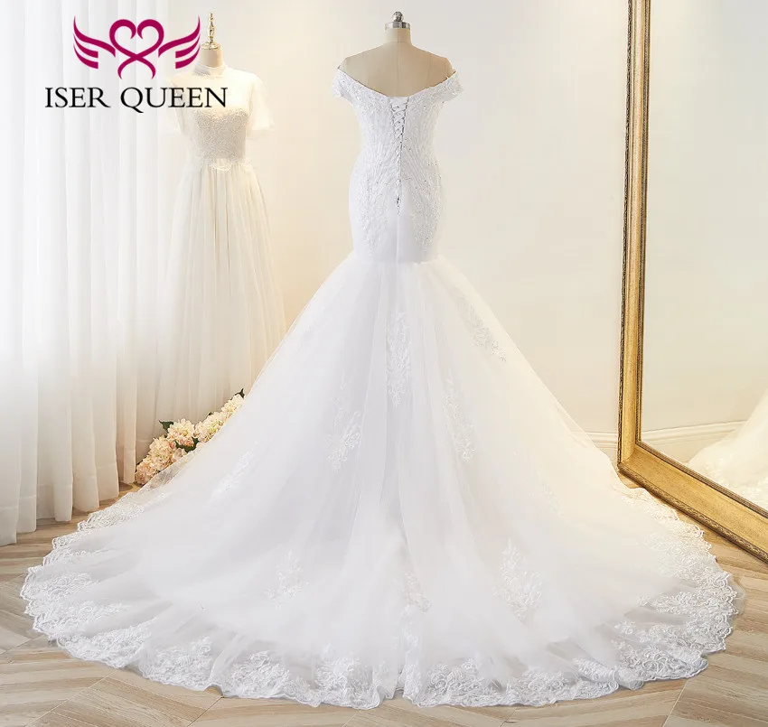 cheap wedding dresses Cap Sleeves Africa New Style Mermaid Wedding Dresses Luruxy Pearls Beading Lace Wedding Dress Vestido De Noiva WX0218 reception dress for bride