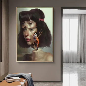 

Surrealism Art Canvas Paintings On the Wall Art Posters And Prints Abstract Funny Art Of Woman Art Pictures Home Wall Decoration