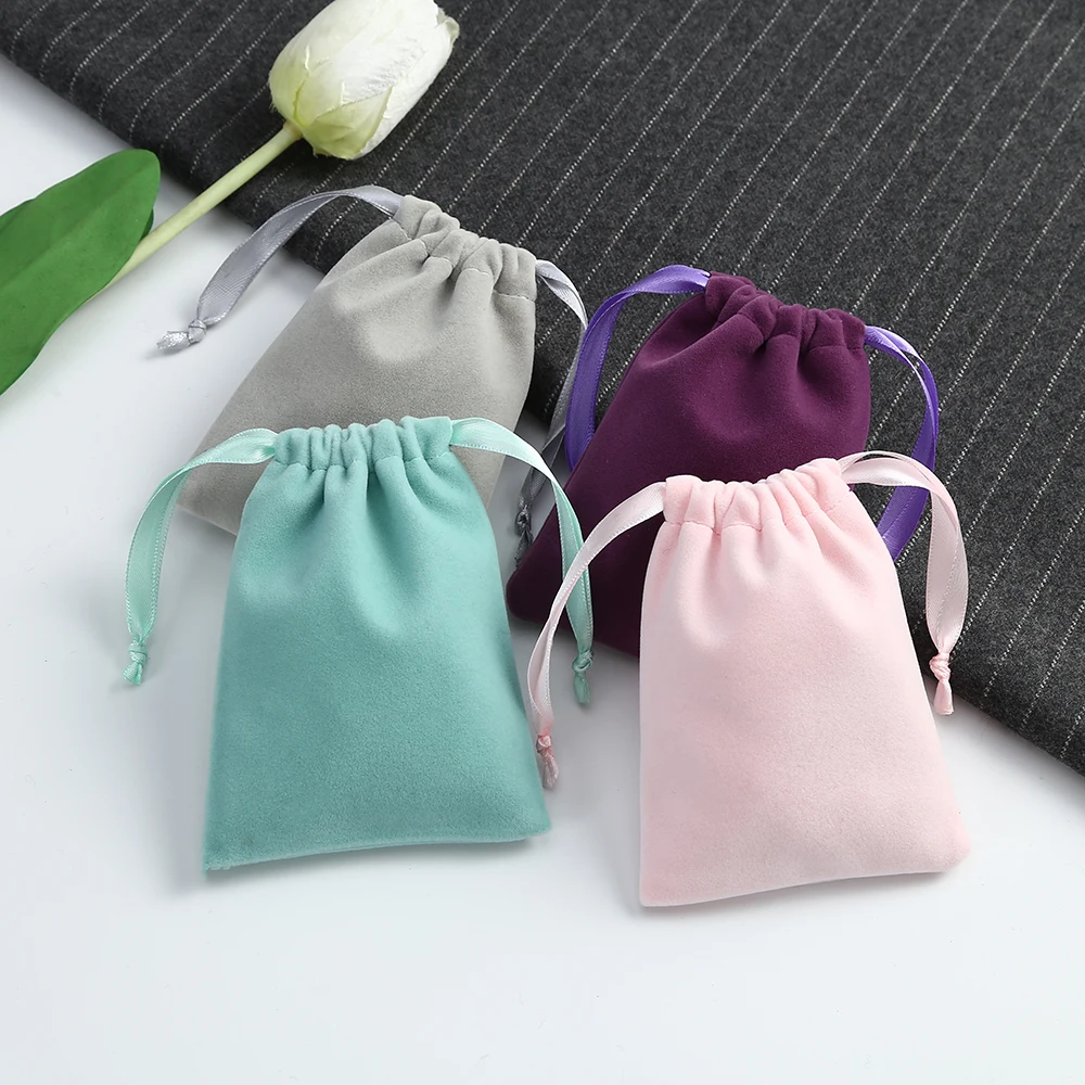Thick Velvet Jewelry Bag for Wedding Party Candy Earring Bracelets Packing Mariage Organizer Gift Pouch Custom Jewelry Display