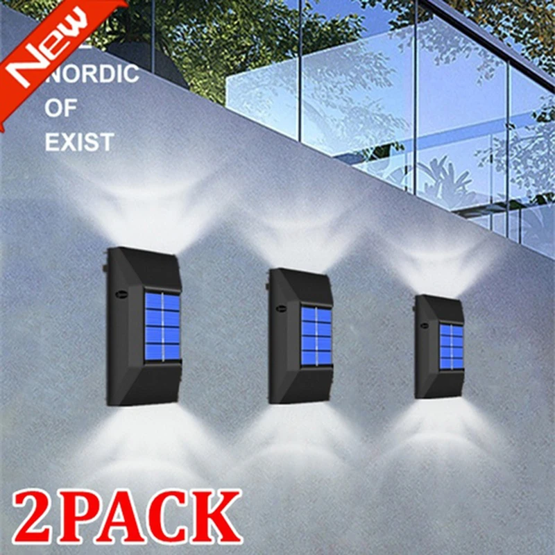 6LED Solar Wall Lamp Outdoor Decoration Garden Wall Lamps Waterproof Lighting for Garden Home Country Decoration Street Light