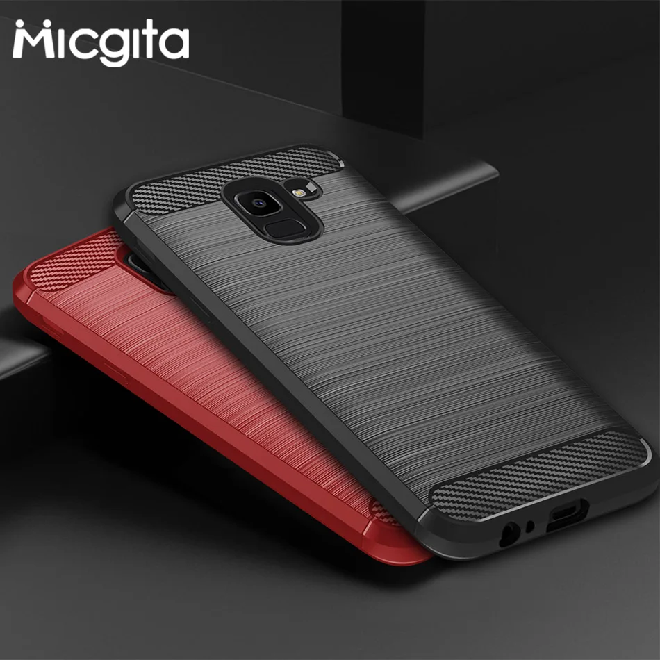 

Silicone Case For Samsung Galaxy A8 A7 A6 Plus J4 J8 J6 Plus J2 Pro 2018 Cabon Fiber TPU Cover For Samsung A7 2018 A6 A8 J6 Case