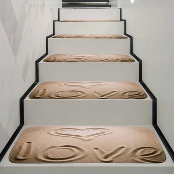 

5pcs Non-slip Stair Treads Stair Carpet Tread Stair Rugs Dirt-proof Self-adhesive Rubber Backing Stair Mats for Home