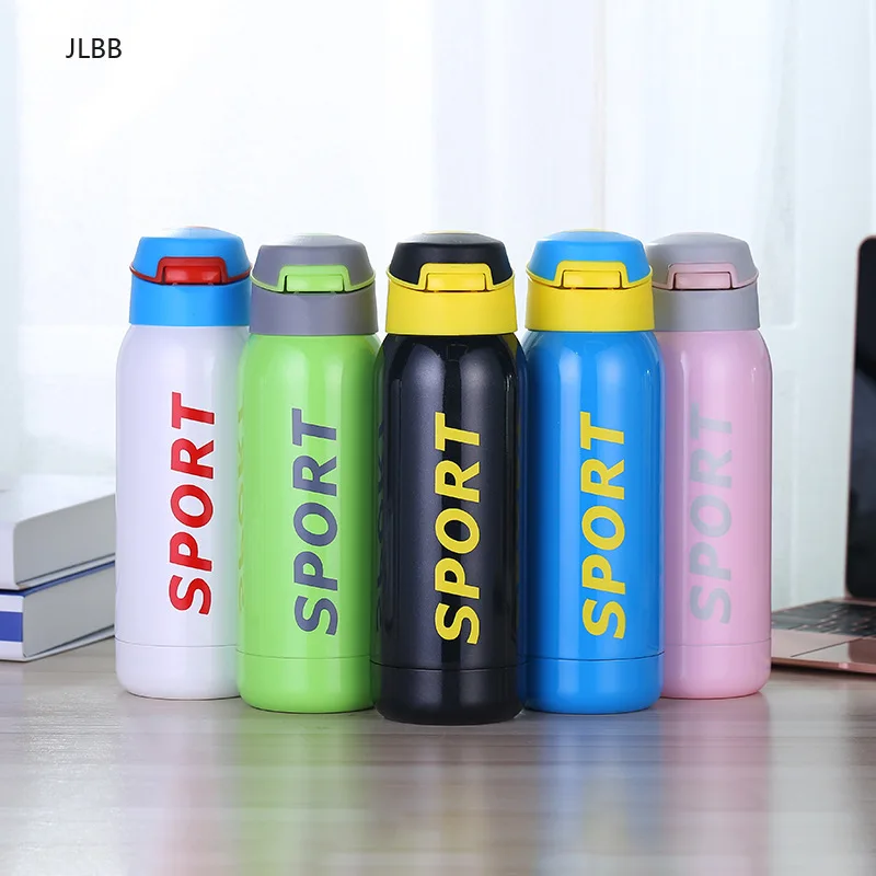350m/500ml Sports Straw Vacuum Flasks Stainless Steel Travel Thermos Mug With Rope Coffee Tea Thermal Bottle Tumbler Cup | Дом и сад