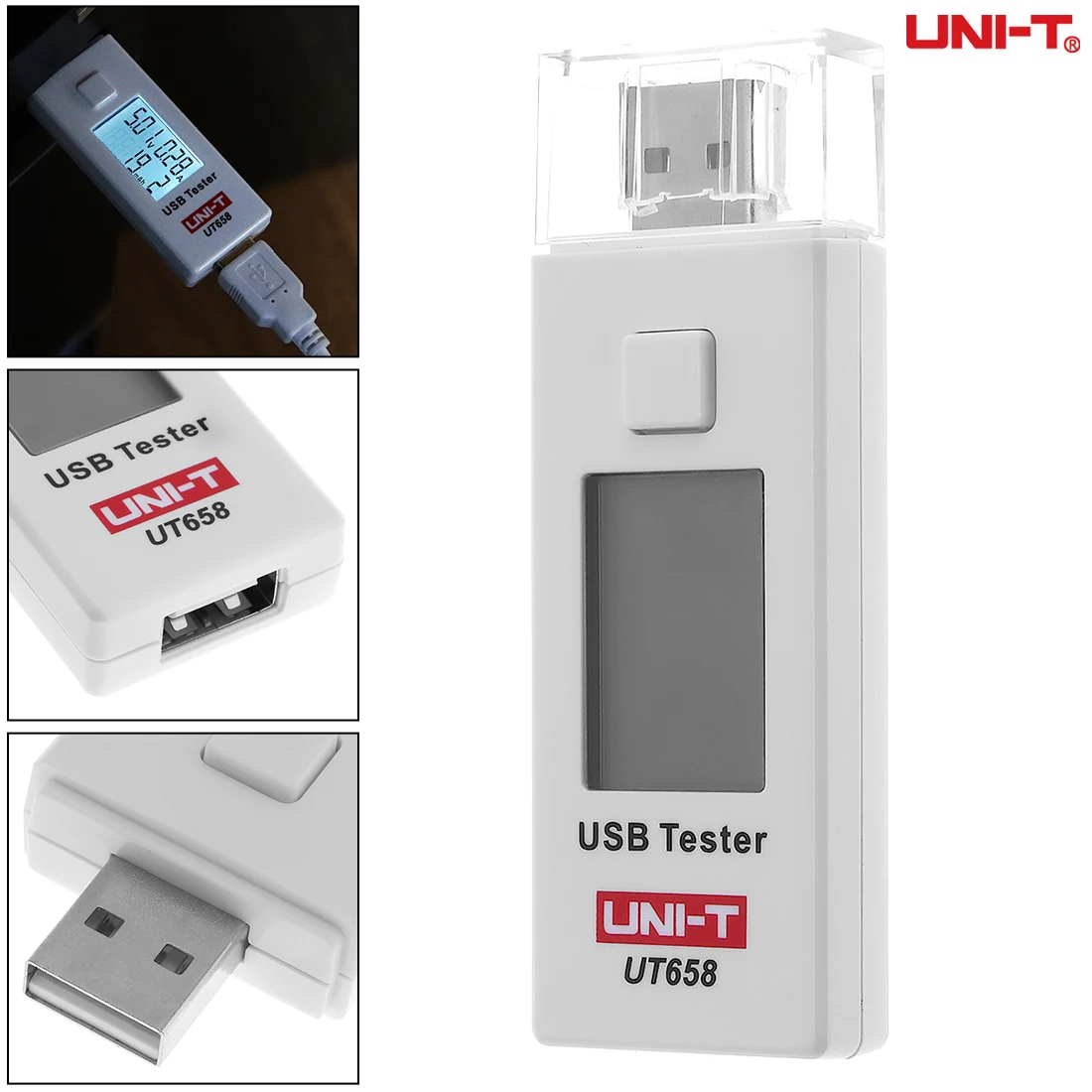

UT658 9V 3A Portable USB Digital Voltage Monitor Current Meter Capacity Tester with LCD Display and Backlight