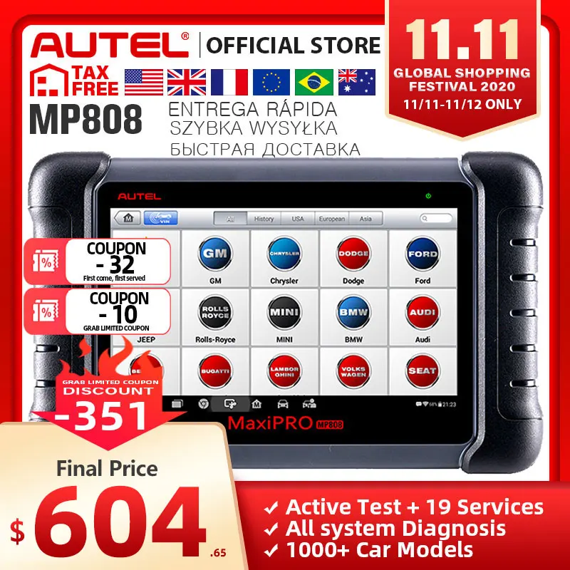 

Autel DS808K Full kit for OBD I Diagnostic DLC Connectors/Adapters/Cables for Vehicles before 2002 12 Different Interface etc.