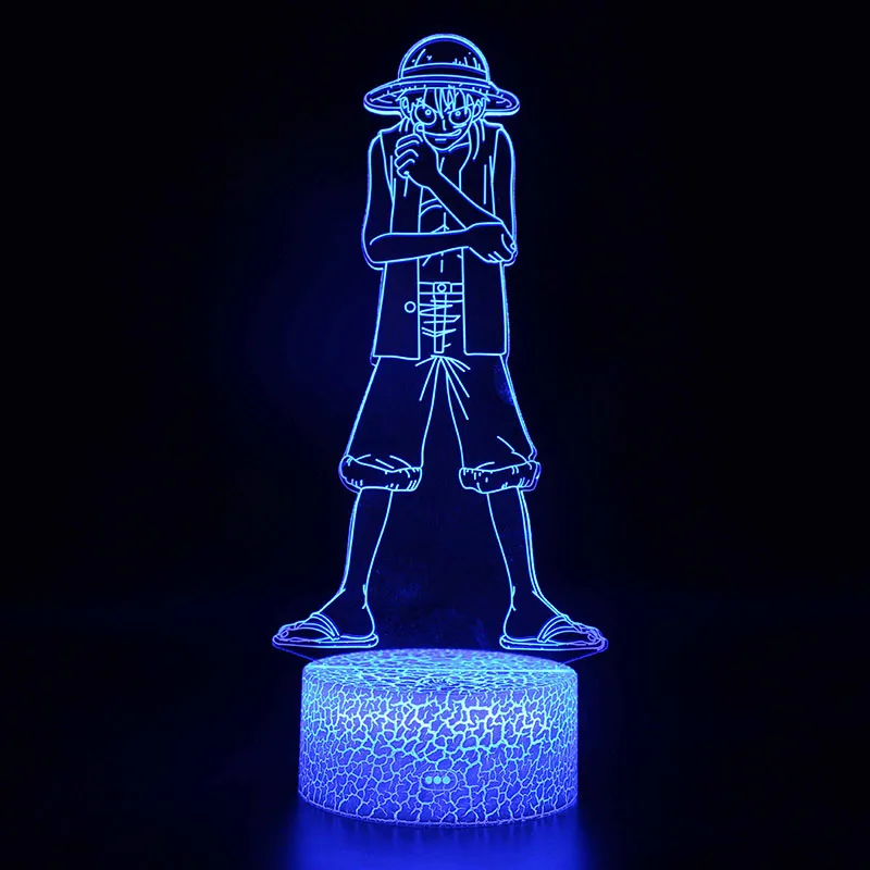 MY-897 Novelty Lighting One Piece Anime 3D illusion LED Lamp Luffy Zoro Model Night LightsKids Room Decoration Creative Christmas Gifts - Color: MY-897