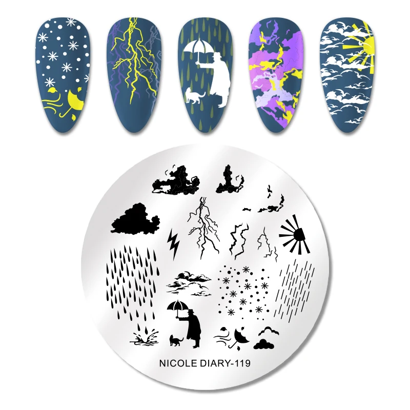 NICOLE Дневник для штамповки ногтей пластины геомерный цветок для дизайна ногтей шаблон для печати из нержавеющей стали для дизайна ногтей трафарет Инструменты - Цвет: 47192