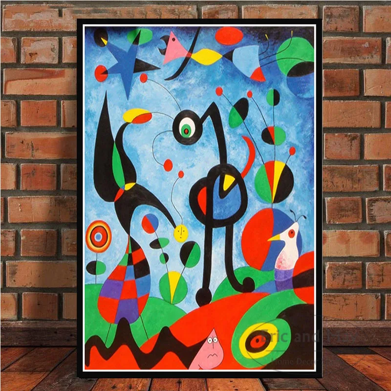 Joan Miro знаменитые плакаты и принты Современная Абстрактная живопись холст